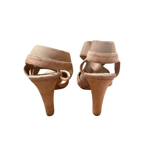 Authentic Prada Camoscio Nude/Blush Elastic Strappy Suede Heels 39.5 EU 9.5 US - Picture 8 of 13